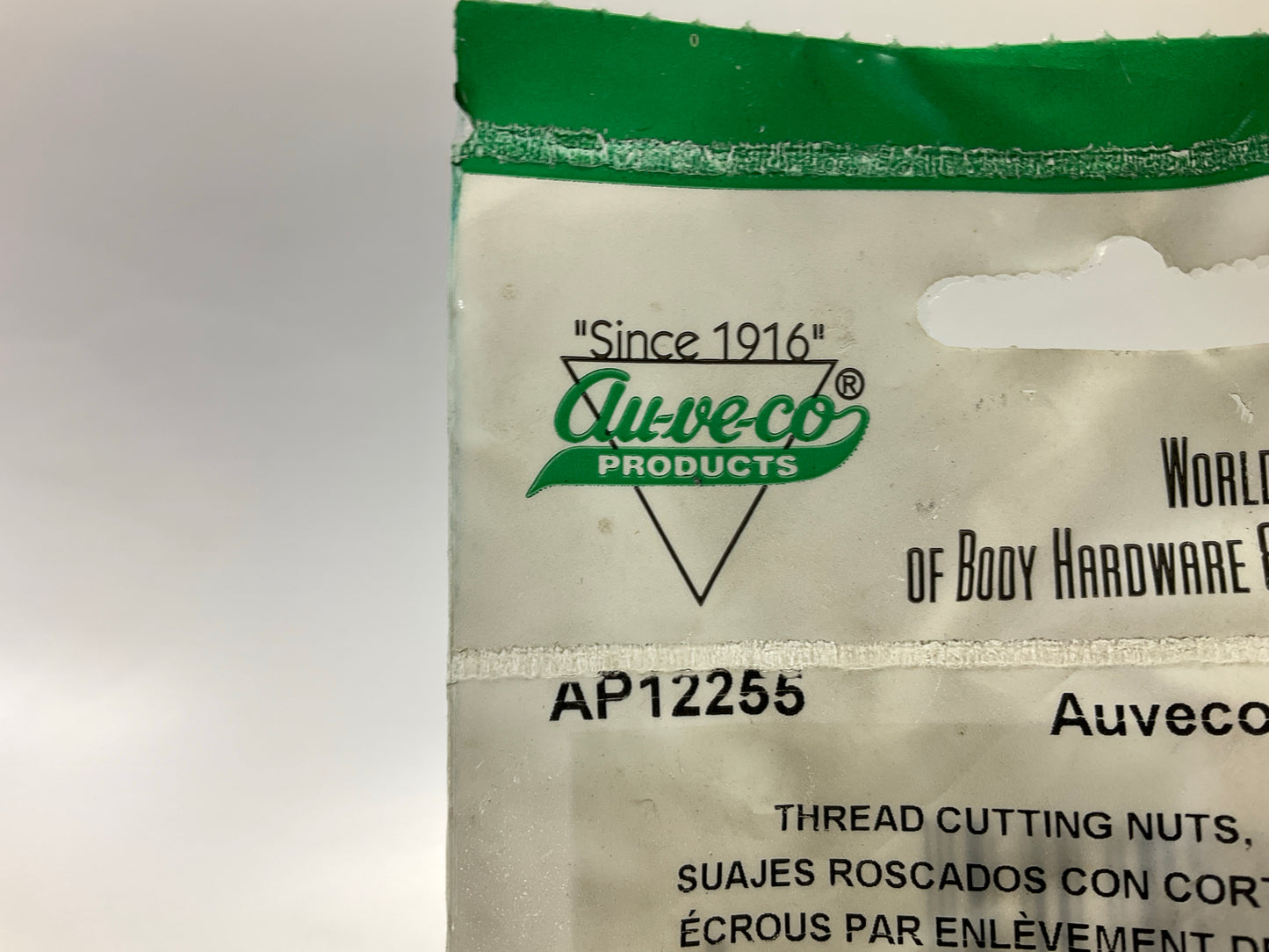 Auveco AP12255 Thread Cutting Nuts 6.3mm Stud Size Qty 210