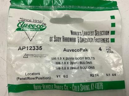 Auveco AP12335 Hex Head Sems Bolts M6-1.0 X 28m Body Bolts Qty 224