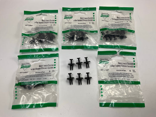 Auveco AP12567 Front Bumper Fascia Plastic Retainer Clip Push Rivet Qty 30