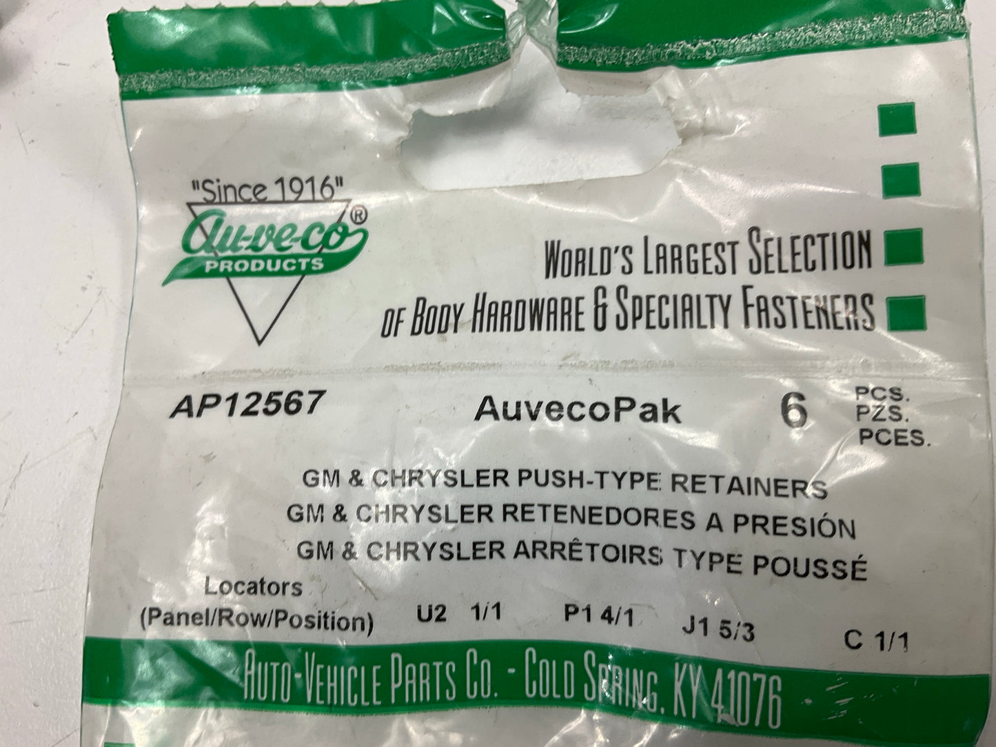 Auveco AP12567 Front Bumper Fascia Plastic Retainer Clip Push Rivet Qty 30
