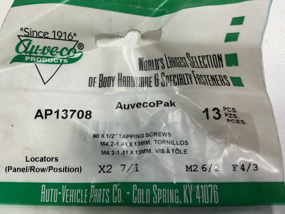Auveco AP13708 Tapping Screw #8 X 1/2'' Phillips Flat Top 13/32'' Washer Head 13pc