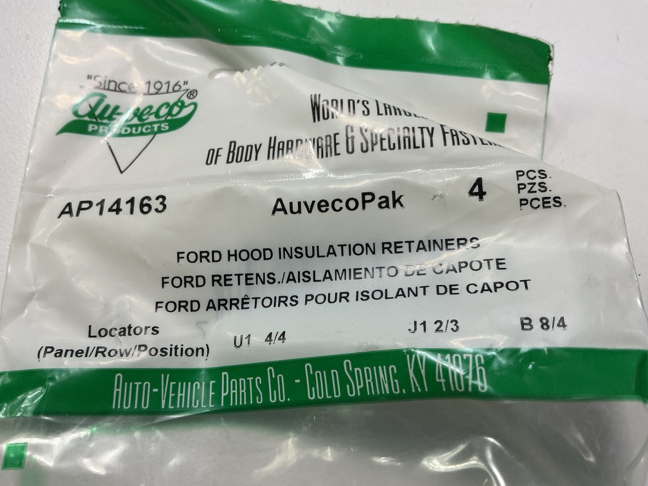 (12) Auveco AP14163 Hood Insulation Retainer Ford 1975- Up