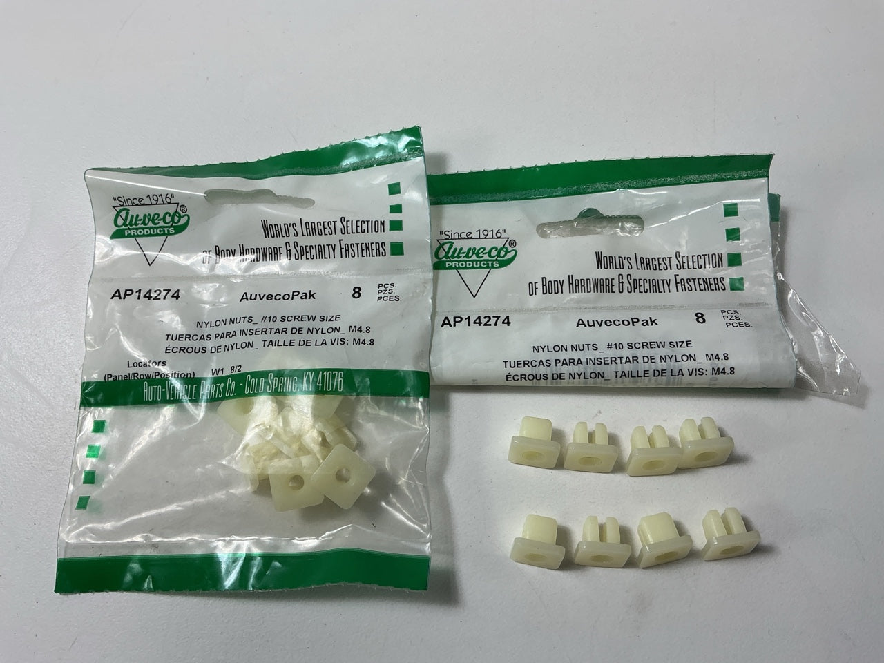 (16) Auveco AP14274 Nylon Nut #10 Screw Size, 13mm X 13mm