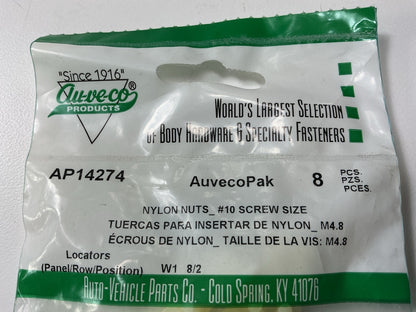 (16) Auveco AP14274 Nylon Nut #10 Screw Size, 13mm X 13mm
