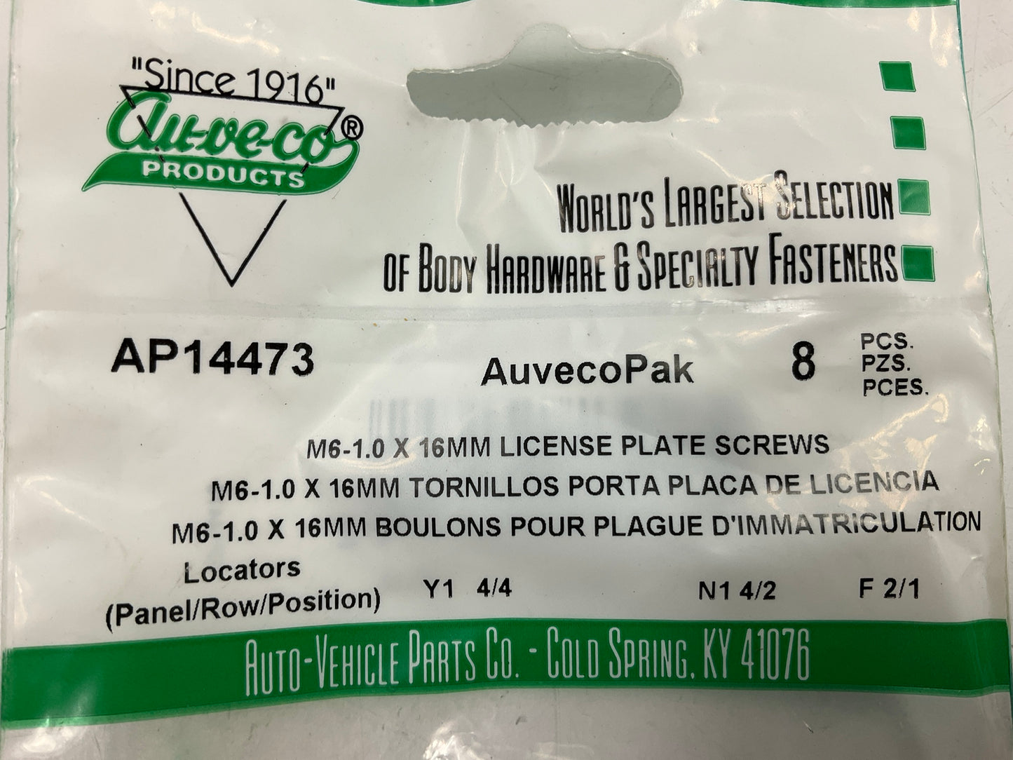 Auveco AP14473 Slotted Round Washer Head Screw Bolt M6-1.0 X 16mm Qty 32