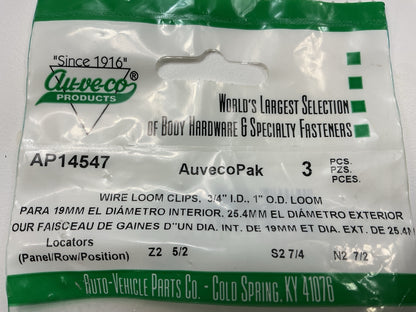(18) Auveco AP14547 Wire Loom Routing Clip Retainer Conduit I.D. 3/4'' O.D. 1''