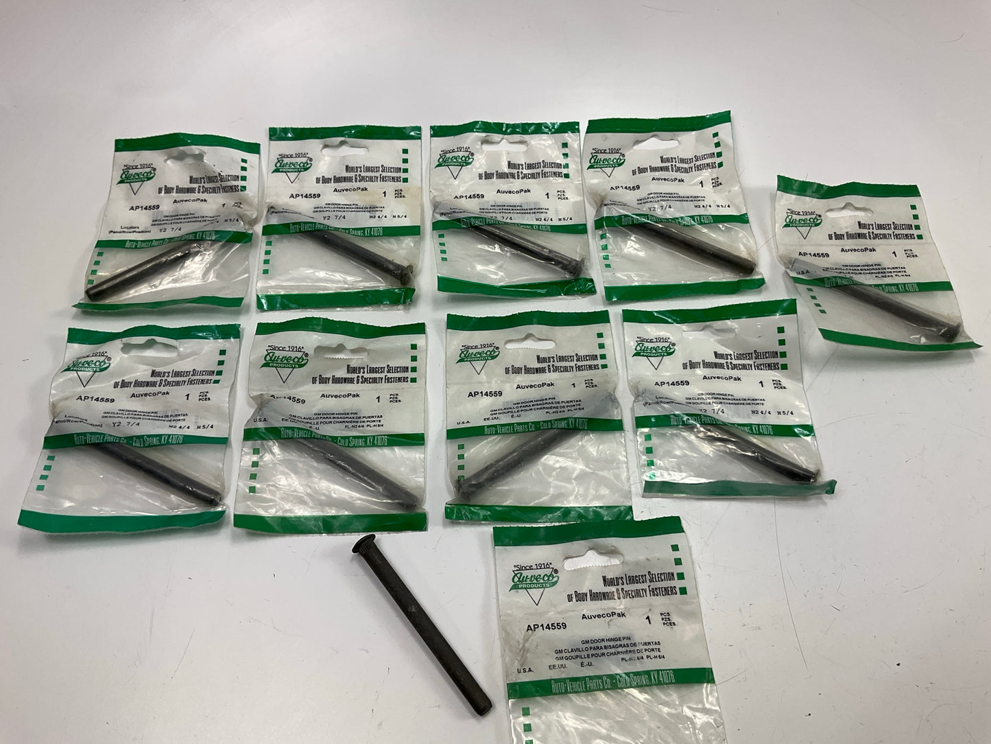 (10) Auveco AP14559 Door Hinge Pin 4-1/16'' X 11/32''