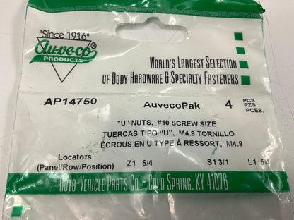 Auveco AP14750 U-Nut For #10 Screw, 20mm X 31mm, For GM, Toyota, Mazda Qty 136