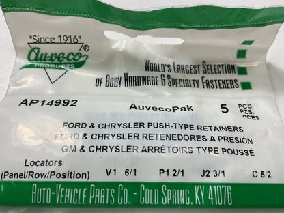 (20) Auveco AP14992 Screw-Type Retainer19/32'' Head, 29/32'' Stem