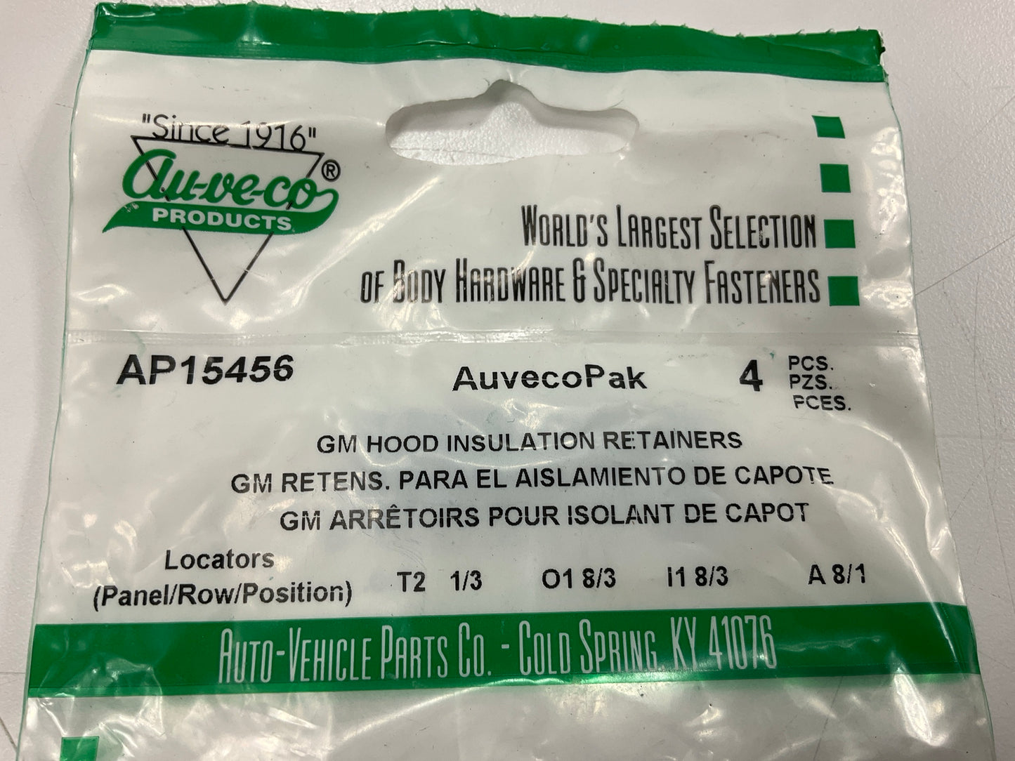 Auveco AP15456 Hood Insulation Pad Retainer Clip Qty 44