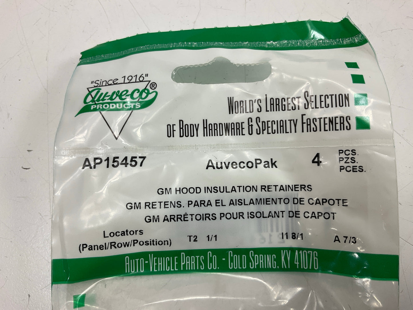 (20) Auveco AP15457 Hood Insulaion Retainer Qty 20