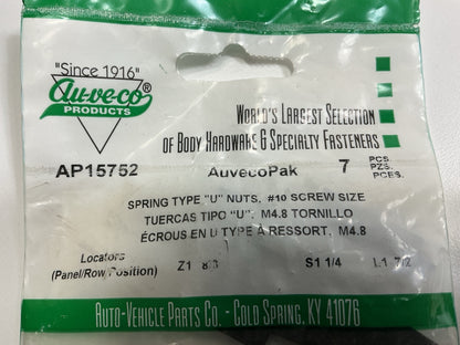 Auveco AP15752-35 U-Nut #10 Screw Size Panel Range: .025''-.150''  9/16'' Edge
