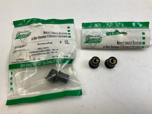 (4) Auveco AP16251 Well Nut M6-1.0 Thread, 0.63'' Head Dia 0.5'' Hole, 0.630'' Lgth
