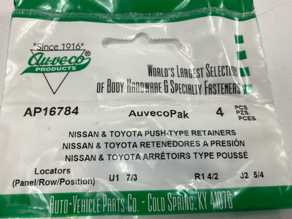 Auveco AP16784 Push-Type Retainer, 18mm Head, 11mm Length, Qty 24