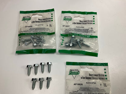 Auveco AP16826 License Plate Screw Bolt, Slotted Hex, M6-1.0 X 20mm Qty 21