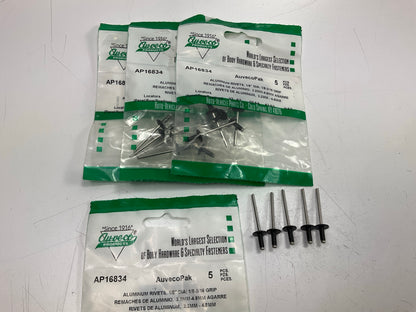 (20) Auveco AP16834 1/8'' Windshield Side Rail Rivets 1/8-3/16 GRIP