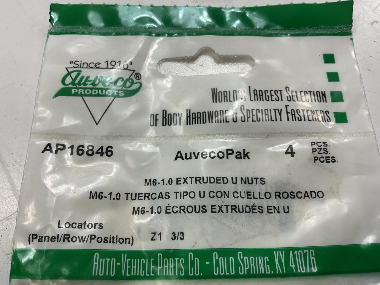 40 Pcs - Auveco AP16846 Extruded U-Nut M6-1.0 Screw Size