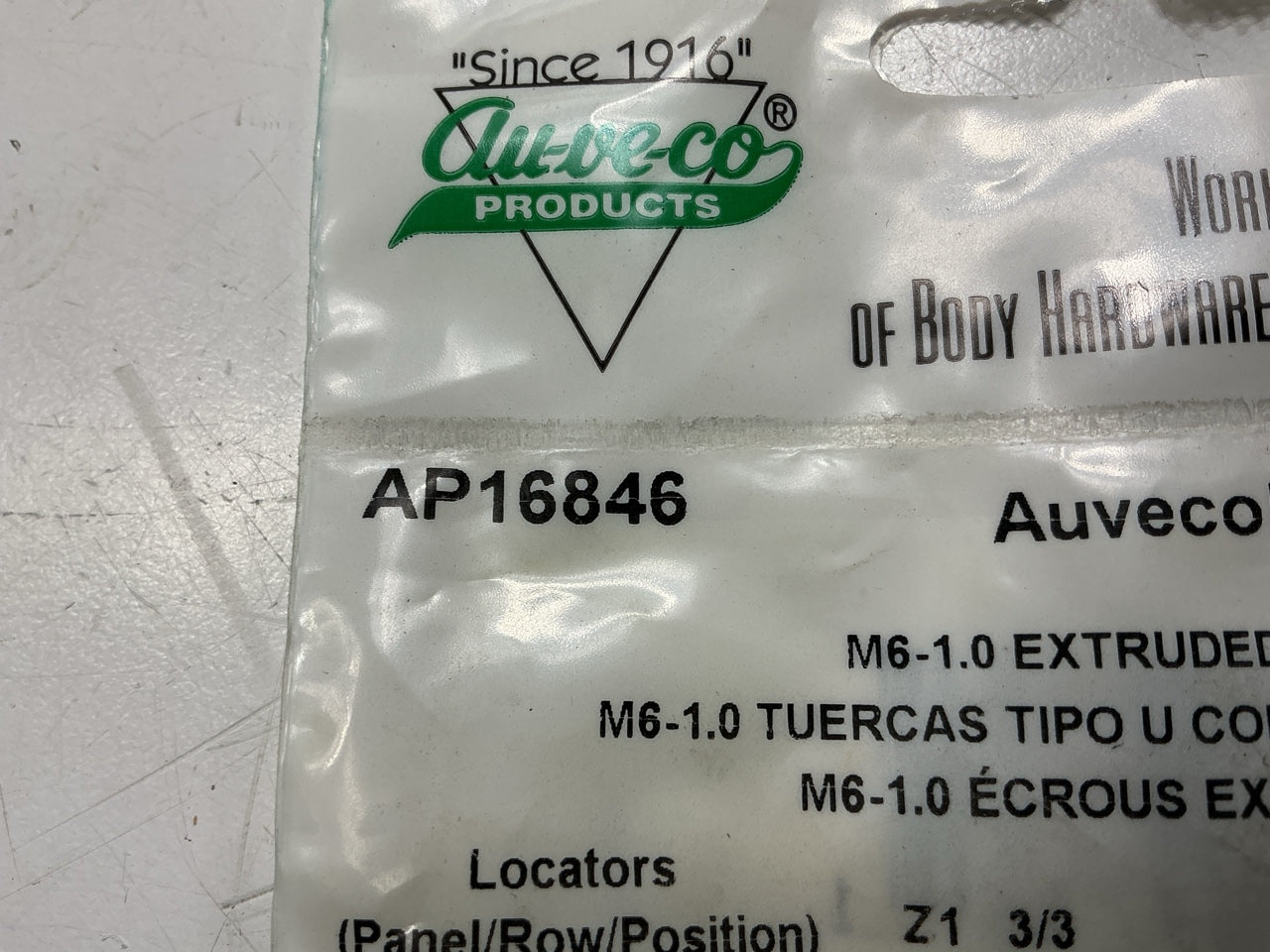 40 Pcs - Auveco AP16846 Extruded U-Nut M6-1.0 Screw Size