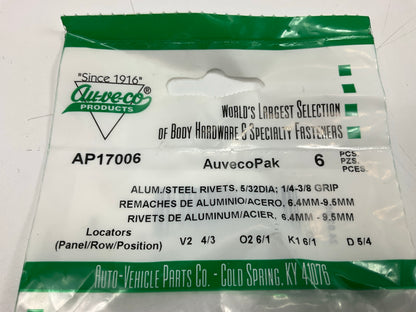 (12) Auveco AP17006 Aluminum Rivet 5/32'' Diameter 1/4''-3/8'' Grip
