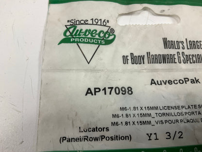 Auveco AP17098 Phillips Truss Head License Plate Screw M6.3-1.81 X 15mm Qty 98
