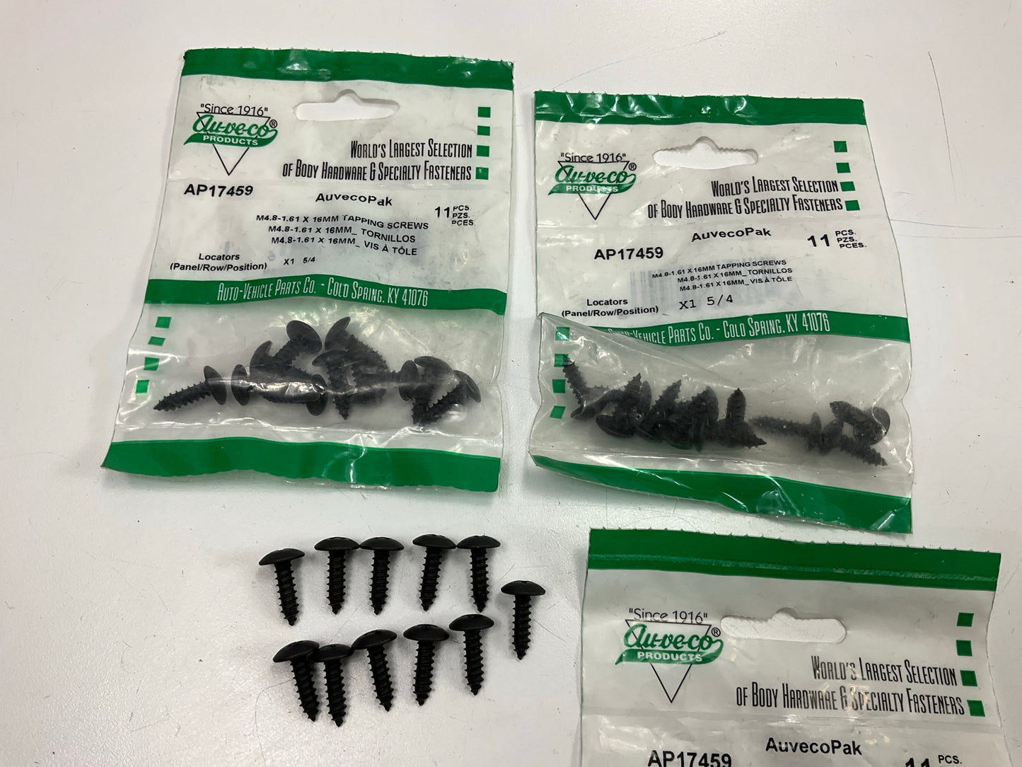 Auveco AP17459 M4.8-1.61 X 16mm Tapping Screws Qty 33