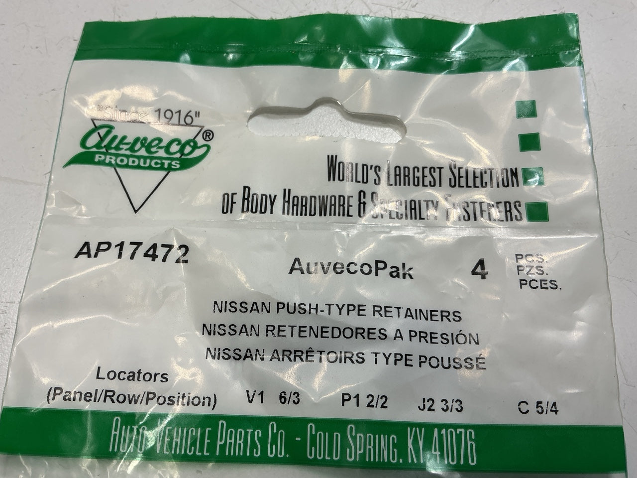 (16) Auveco AP17472 Nylon Bumper Fascia Retainers Head 20mm Stem Length 20mm