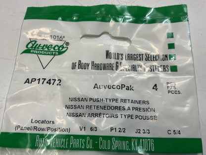 (16) Auveco AP17472 Nylon Bumper Fascia Retainers Head 20mm Stem Length 20mm