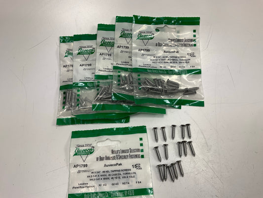 Auveco AP1799 Phillips Oval Head 8 X 3/4'', #6 HD, Tapping Screws Qty 90