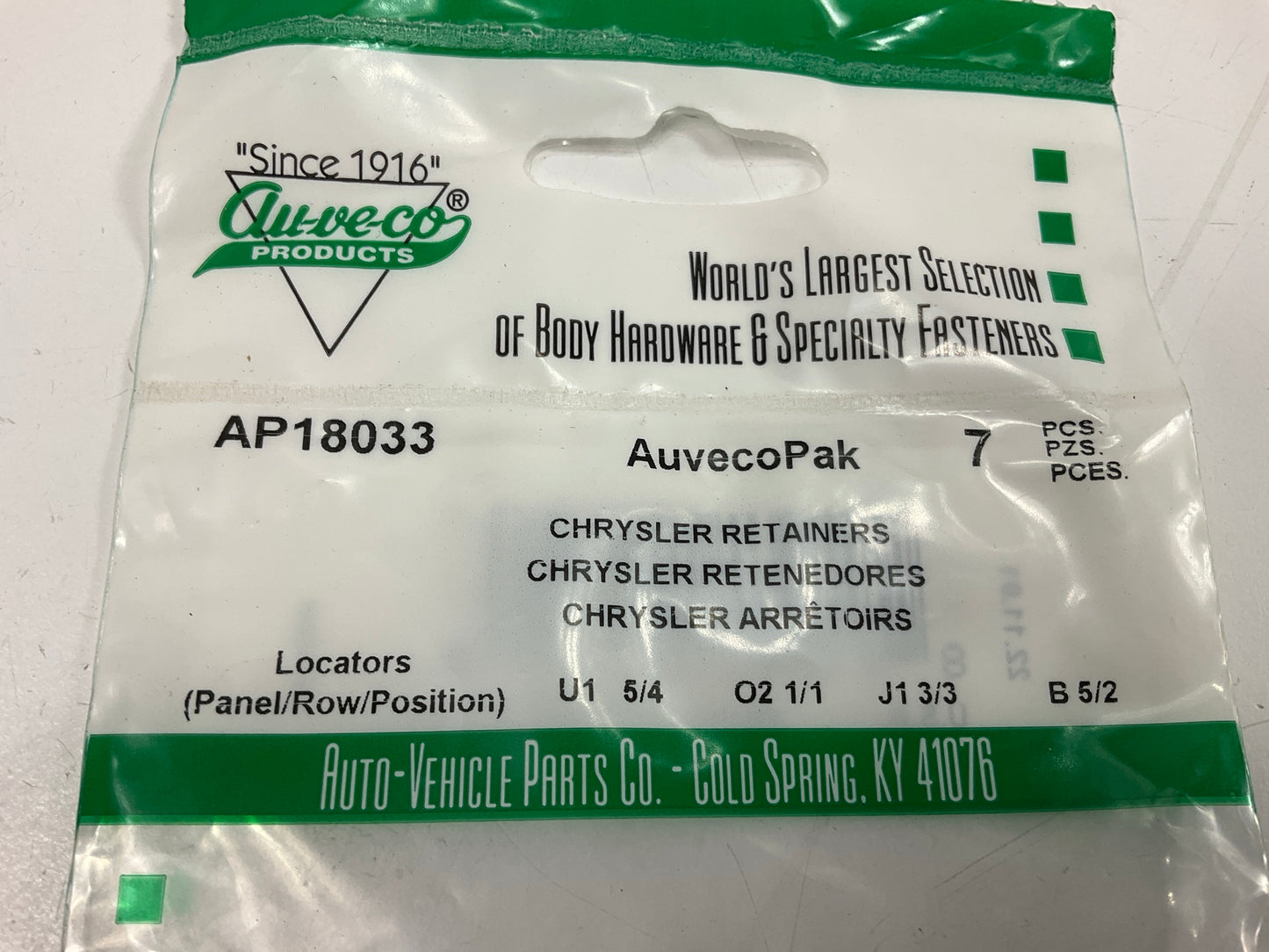 (126) Auveco AP18033 Front Door Weatherstrip Retainer Replaces 21077575 4696129