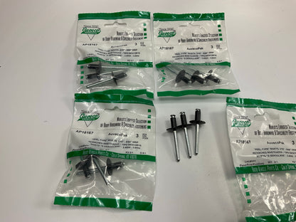 (12) Auveco AP18167 Peel Type Rivet 1/4'' Diameter 3/32'' -9/32'' Grip