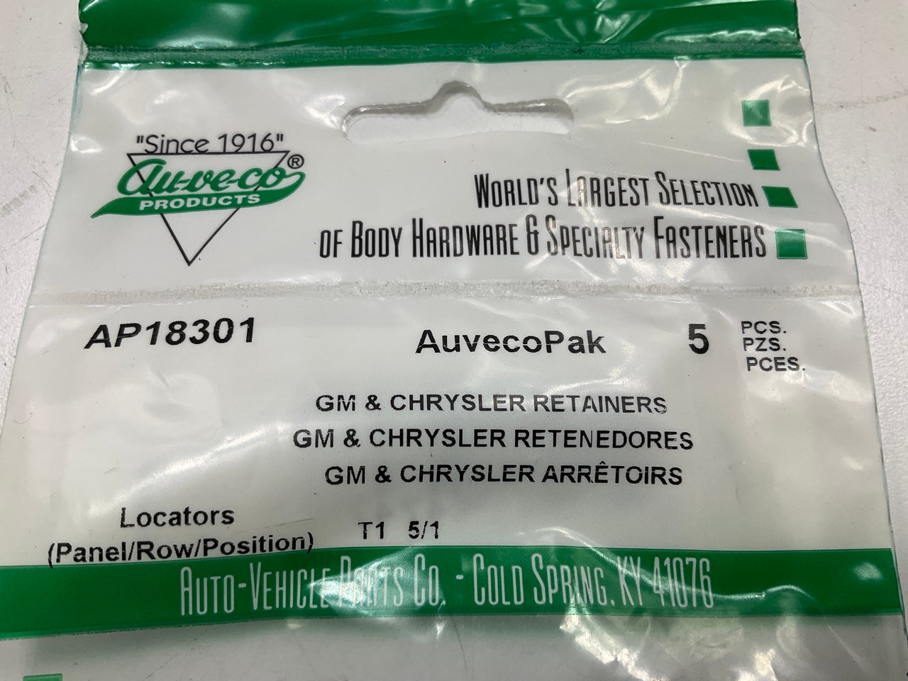 (100) Auveco AP18301 Bumper Fascia Retainer Clips 0.75'' Head 6503768, 10185925