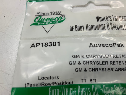 (100) Auveco AP18301 Bumper Fascia Retainer Clips 0.75'' Head 6503768, 10185925