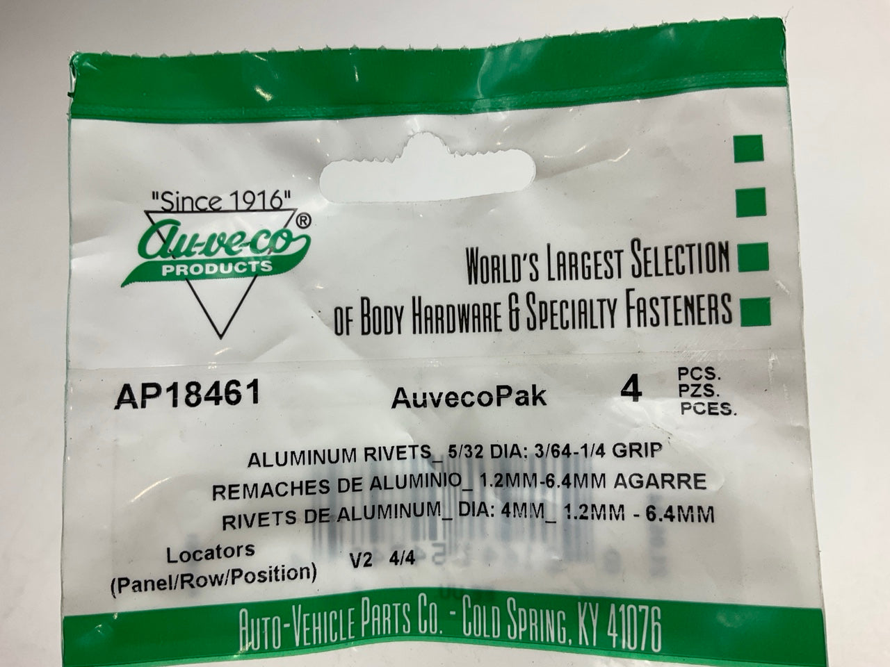 Auveco AP18461 Split-Type Rivet, 5/32'' Shank, 5/16'' Flange