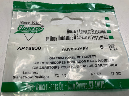 Auveco AP18930 Trim Panel Retainer Overall Length: 28mm GM 1996- Up Qty 72