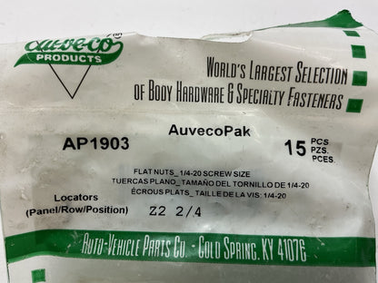 (15) Auveco AP1903 Flat Nut 1/4''-20 Screw, Size 9/16'' X 1''