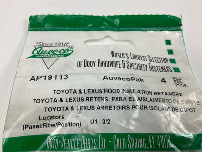 Auveco AP19113 Hood Insulation Retainer, 25mm Head Diameter Qty 72
