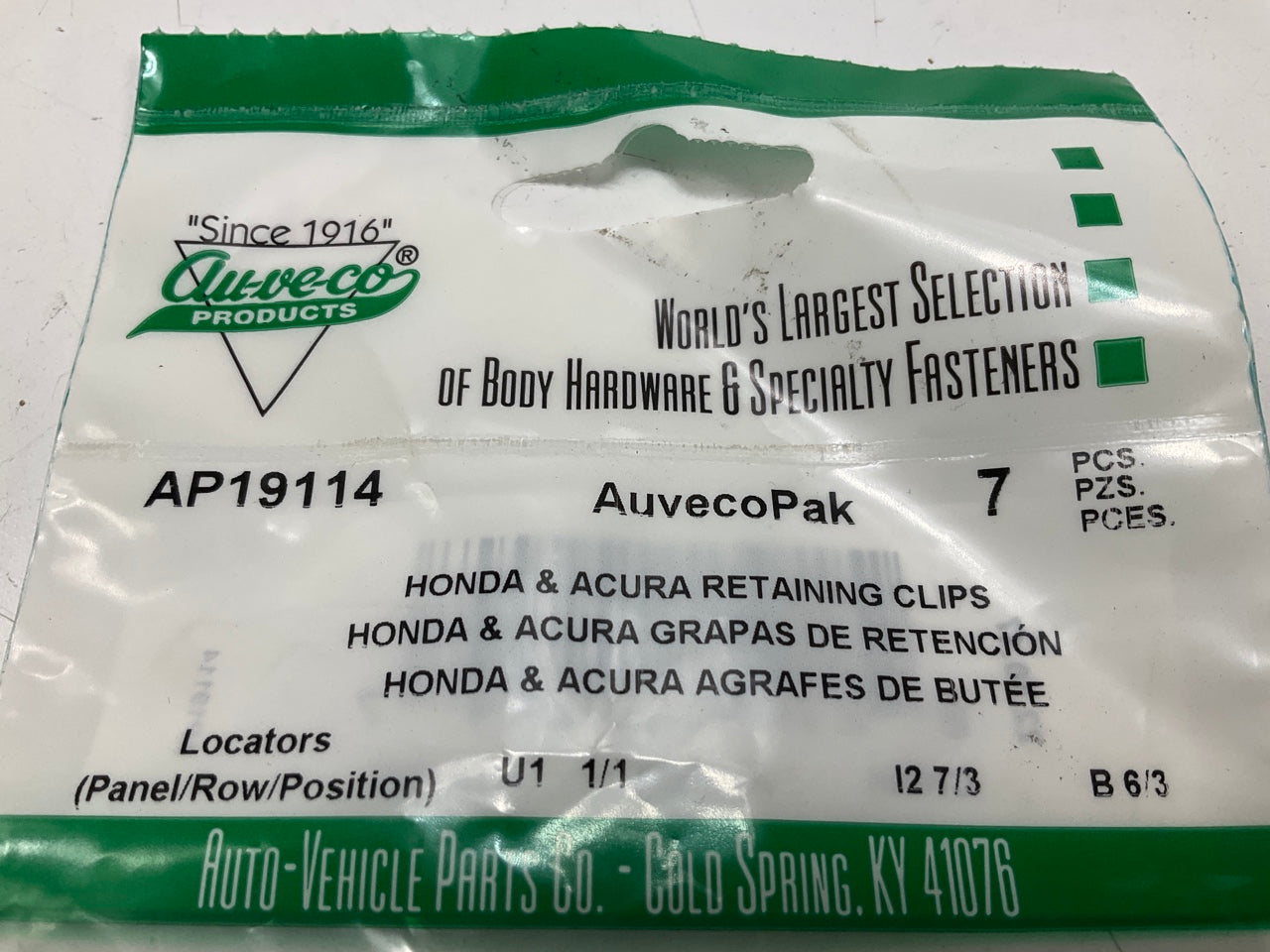 Auveco AP19114 Hood & Trunk Moulding Retaining Clip Qty 203