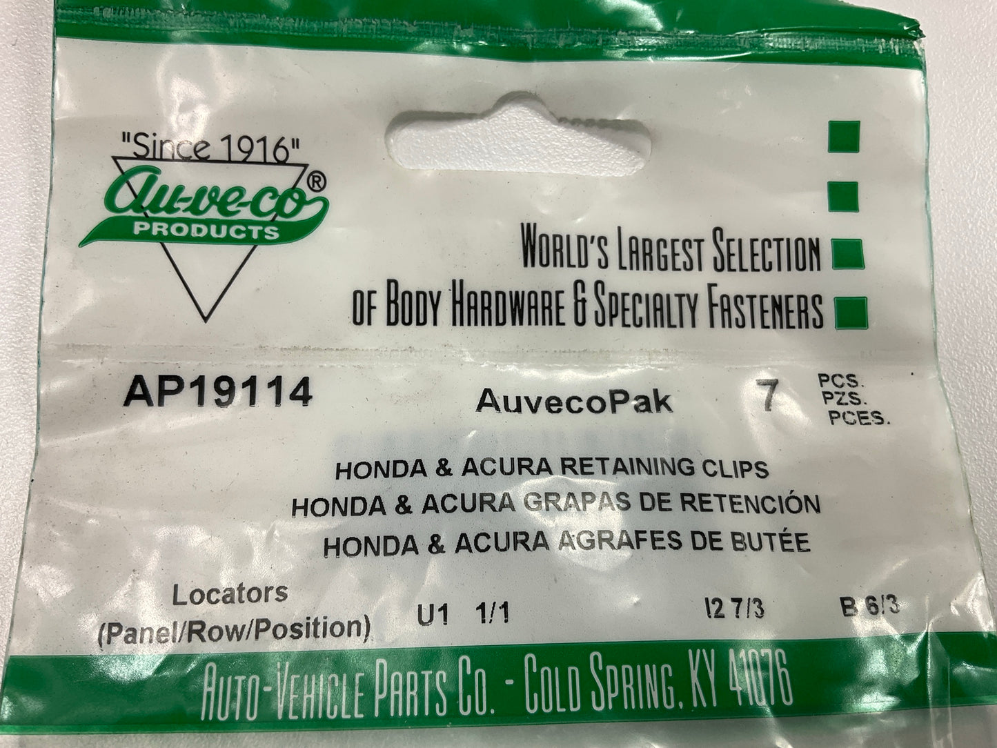 Auveco AP19114 Hood Trunk Moulding Retaining Clip Qty 84