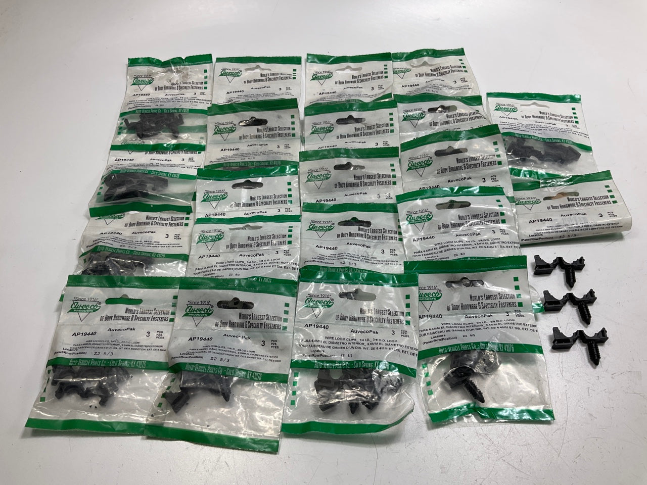 (63) Pcs Auveco AP19440 Wire Loom Routing Clip Convoluted Conduit Wiring Harness