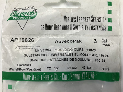 Auveco AP19626 Universal Moulding Fastener, #10-24 X 3/4'' Bolt Qty 27