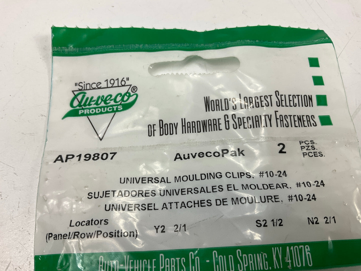 (10) Auveco AP19807 Universal Moulding Fastener #10-24 X 3/4''