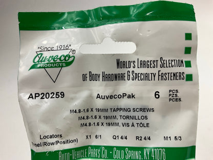 Auveco AP20259 Phillips Truss Head Sems Tapping Screw, M4.8 X 1.6 Mm Qty 300