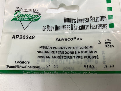 (x99) Auveco AP20348 Push-Type Retainer Clips 20mm Head Diameter