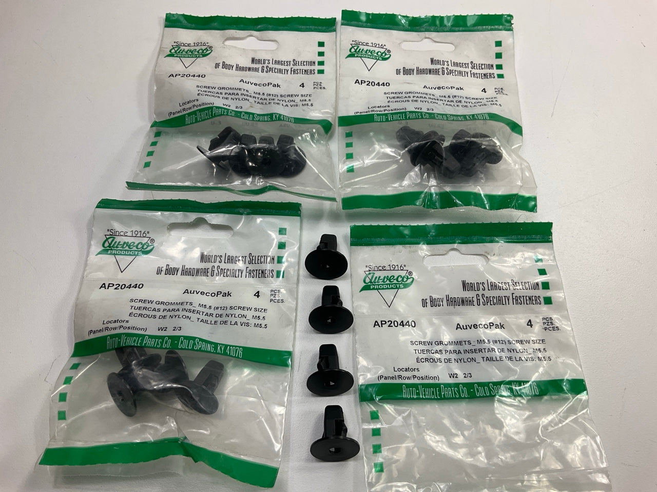 (16) Auveco AP20440 Hood/ Fender Screw-Grommet, 20mm Head