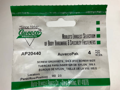 (16) Auveco AP20440 Hood/ Fender Screw-Grommet, 20mm Head