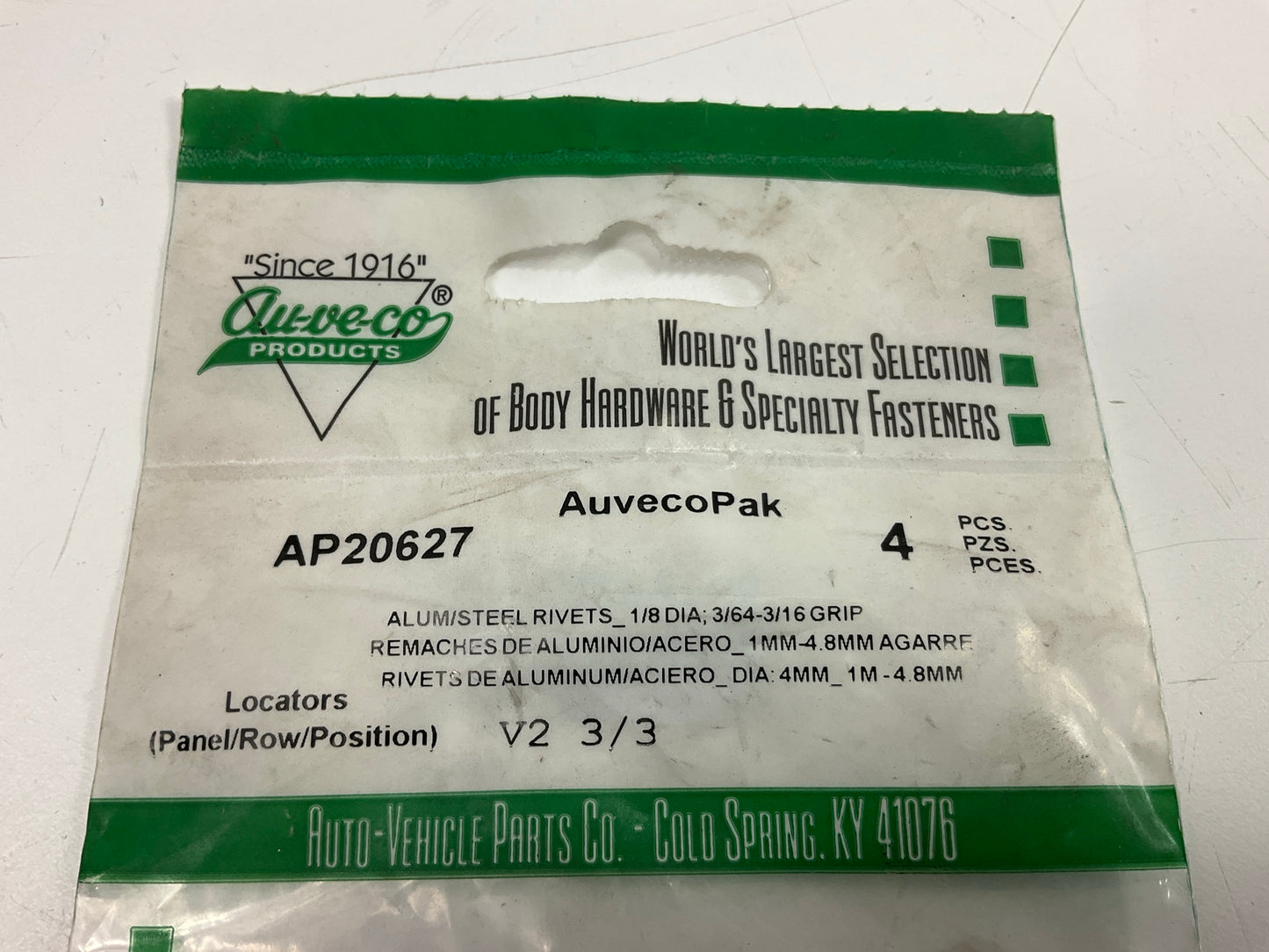 (16) Auveco AP20627 Specialty Rivet, 1/8'' Steel Shank, 5/16'' Aluminum Flange