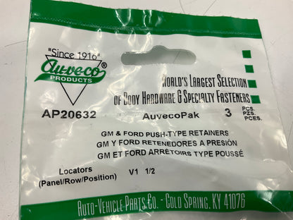 (9) Auveco AP20632 Bumper Cover & Fender Shield Push-Type Retainer