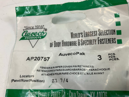 (12) Auveco AP20757 Front Fender Bumper Cover Pin Retainer Replaces 47749-58010
