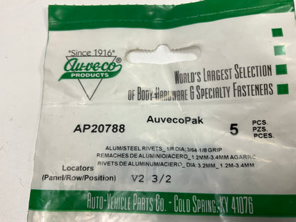 Auveco AP20788 Rivet, 1/8'' Shank, 15/64'' Head With Plastic Cap Qty 85