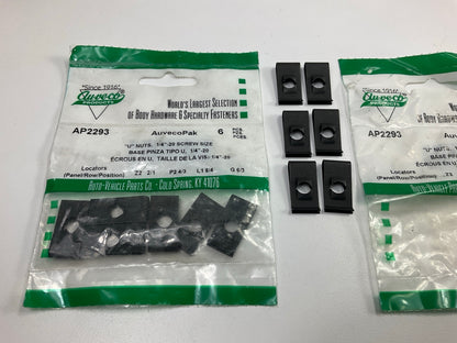 (12) Auveco AP2293 U-Nut 1/4''-20 Screw, 41/64''-1/8'' Panel